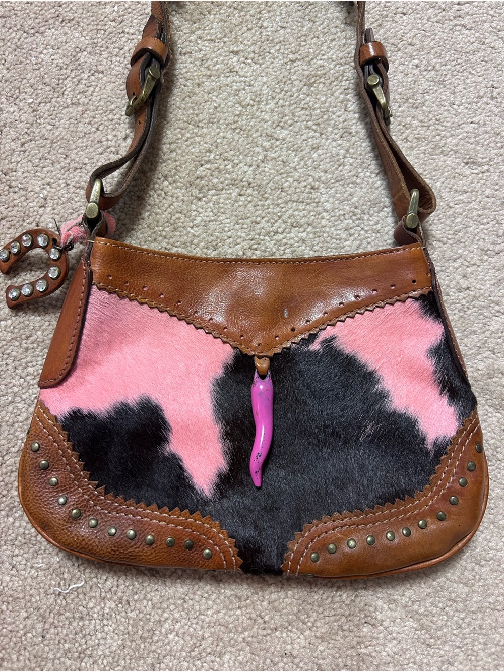 Vintage Facondini Accessori Cowprint Purse